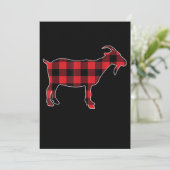 Save The Date Red Plaid Goat Santa Christmas (Debout devant)