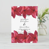 Save The Date Red Plumeria Frangipani Mariage Enregistrer La Dat (Debout devant)