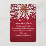 Save The Date Red Romantic Christmas Snowflakes Sauvez la date<br><div class="desc">Style luxueux. Enregistrez la date avec une carte romantique et unique.</div>