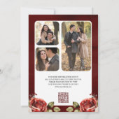 Save The Date Red Roses Floral Photo QR Code Mariage (Dos)
