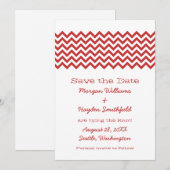 Save The Date Red Simple Chevron Enregistrer l'Invitation de dat (Devant / Derrière)