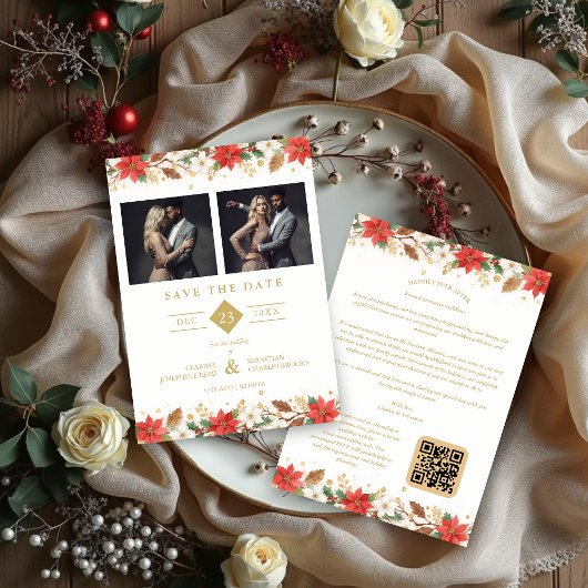 Save The Date Refined Classic Christmas Garland Wedding
