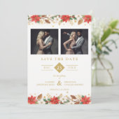 Save The Date Refined Classic Christmas Garland Wedding (Debout devant)