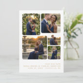 Save The Date Refined Minimalist 5-Photo Collage Wedding  (Debout devant)