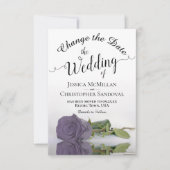 Save The Date Reflet Dusty Purple Rose Change Mariages Plans (Devant)