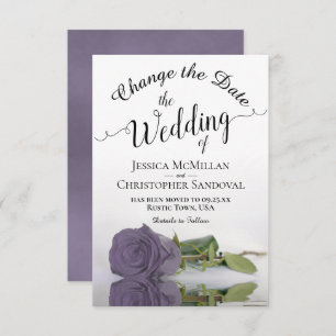 Save The Date Reflet Dusty Purple Rose Change Mariages Plans