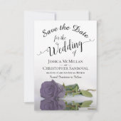 Save The Date Reflet Dusty violet Rose Mariage romantique (Devant)
