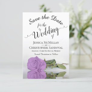 Save The Date Reflet Lilac violet Rose Mariage romantique