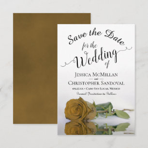 Save The Date Reflet or ou rose jaune Mariage romantique