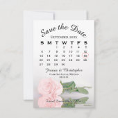 Save The Date Reflet Rose rose Élégant calendrier de mariage (Devant)