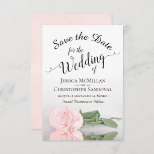Save The Date Reflet rose rose vierge Mariage romantique