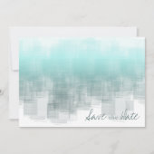 Save The Date Reflets Aquarelle Mariage Sarcelle ID774 (Devant)