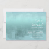Save The Date Reflets Aquarelle Mariage Sarcelle ID774 (Dos)
