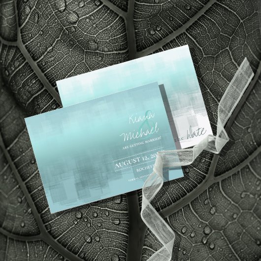 Save The Date Reflets Aquarelle Mariage Sarcelle ID774