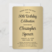 Save The Date Regardez qui est 50 Black & Gold 2 Photo fête d'an (Dos)