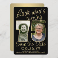 Regardez qui est 75 Black & Gold 2 Photo fête d'an