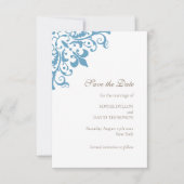 Save The Date Regency Blue Fleur de Lis Mariage Motif (Devant)