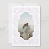 Save The Date Regency Pastel Purple Romantic Victorian Photo (Devant)