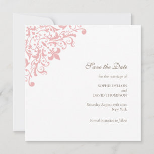 Save The Date Regency Rose Fleur de Mariage Enregistrer La Date