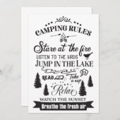Save The Date Règles de Camping Happy (Devant / Derrière)