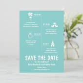 Save The Date Relation turquoise Calendrier Mariage Enregistrer  (Debout devant)