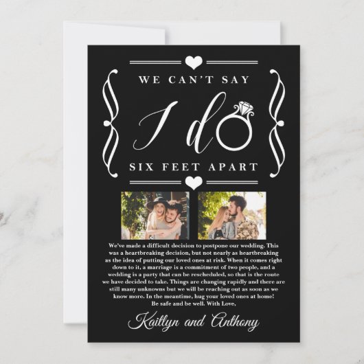 Save The Date Remise du Mariage de Six Pieds Horaire Changement (Devant)