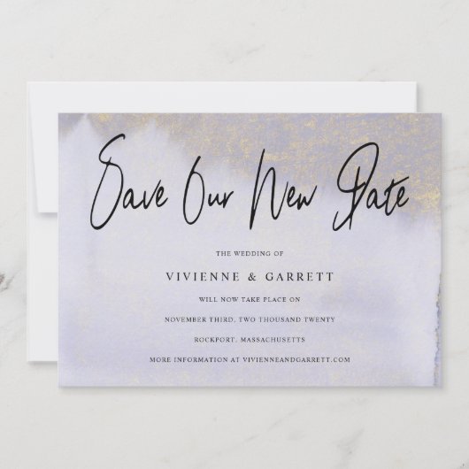 Save The Date Remise mariage Économisez Notre Nouvelle Date Phot (Devant)