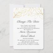 Save The Date Remplacement Mariage Gold Foliage Changer Enregist (Devant)