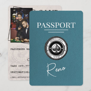 Save The Date Reno Passeport turquoise Enregistrer La Date