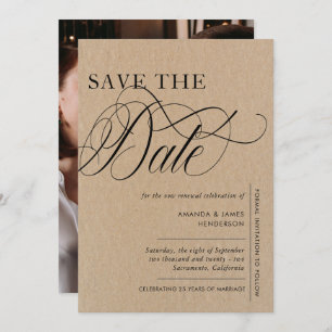 Save The Date Renouveau du vow photo Kraft