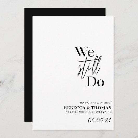 Save The Date renouvellement de vœux simple élégant non photo (Devant / Derrière)