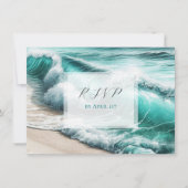 Save The Date Réponse de mariage Vagues de l'océan turquoise (Devant)