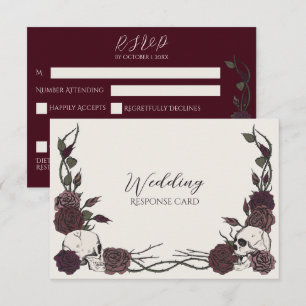 Save The Date Réponse pour un mariage avec crâne floral Bone & B