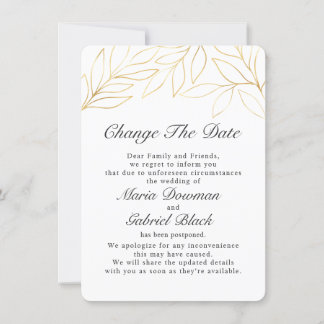 Save The Date Report de mariage au feuillage doré Changement Enr