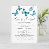 Save The Date Report de mariage Papillons L'amour est patient (Debout devant)