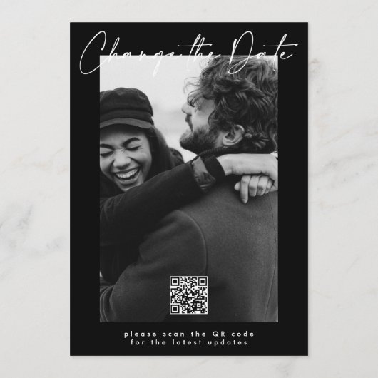 Save The Date Report mariage Modifier la date QR CODE (Dos)
