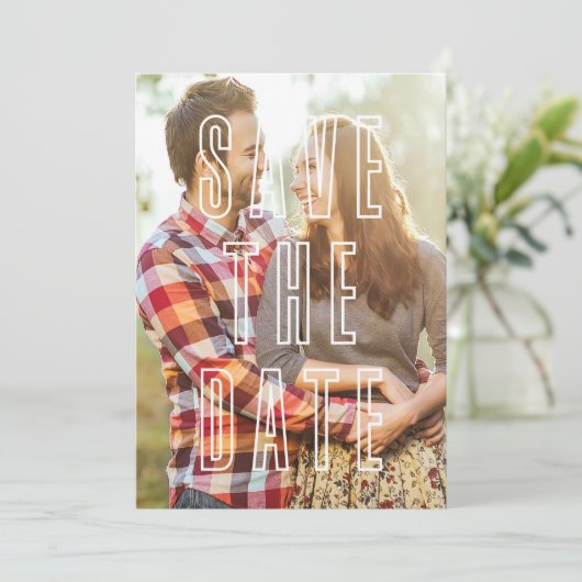 Save The Date Représentation de la typographie moderne Photo Enr (Debout devant)
