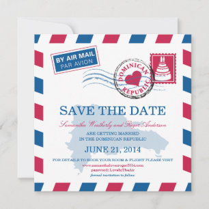 Save The Date République Dominicaine Air Mail Wedding Enregistre