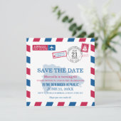 Save The Date République Dominicaine Airmail Fête d'anniversaire (Debout devant)