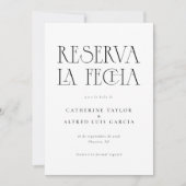 Save The Date Reserva La Fecha Black White Photo Mariage espagno (Devant)