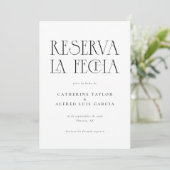 Save The Date Reserva La Fecha Black White Photo Mariage espagno (Debout devant)