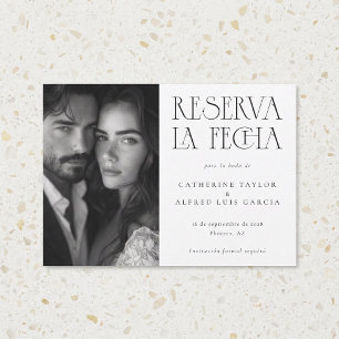 Save The Date Reserva La Fecha Black White Spanish Photo Mariage