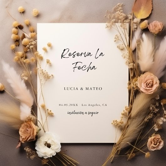 Save The Date Reserva La Fecha | Calligraphie espagnol Mariage