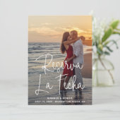 Save The Date Reserva la Fecha Elegant Script Photo Espagnol (Debout devant)