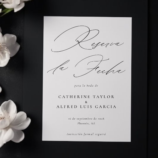 Save The Date Réserva La Fecha espagnol Mariage de script