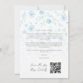 Save The Date Reserva La Fecha Fancy Flowers Classic Floral Blue (Dos)