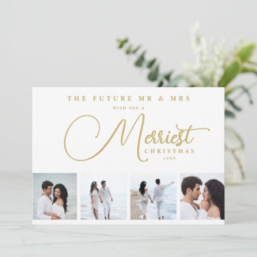 Save The Date Reserva La Fecha Gold Exquisite Modern Wedding Chr (Debout devant)