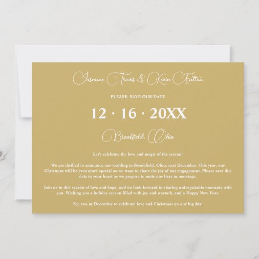 Save The Date Reserva La Fecha Gold Exquisite Modern Wedding Chr (Dos)