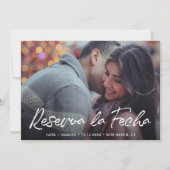 Save The Date Reserva la Fecha Modern Brush Script Photo Espagno (Devant)