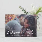 Save The Date Reserva la Fecha Modern Brush Script Photo Espagno (Debout devant)